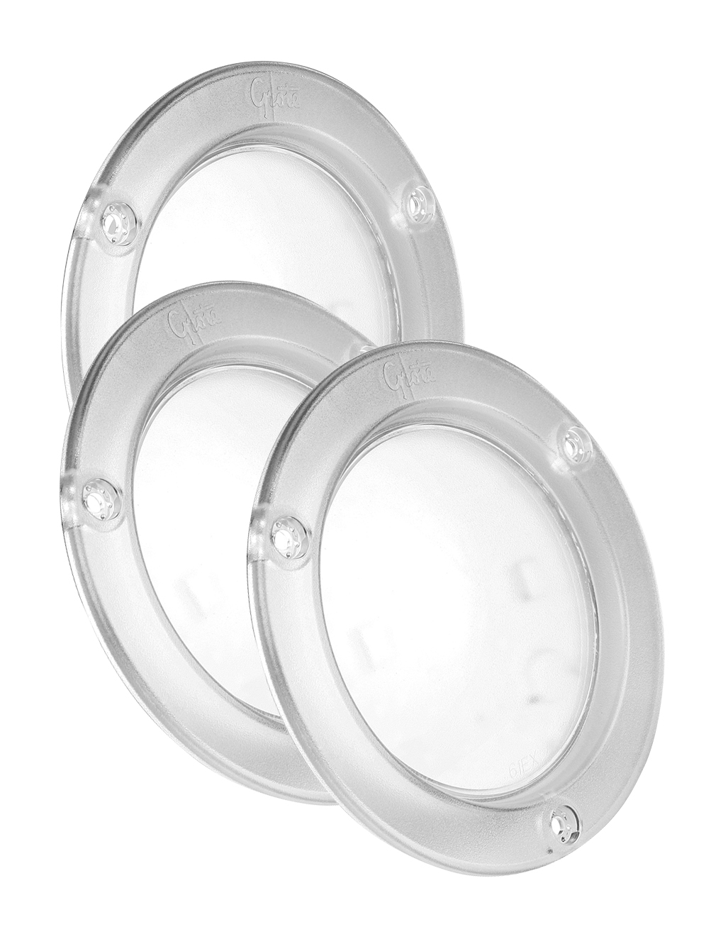 Grote Industries - 61E11-3 – LED WhiteLight™ 4″ Dome Light, Integrated Flange, Male Pin, 24V, Clear, Bulk Pack