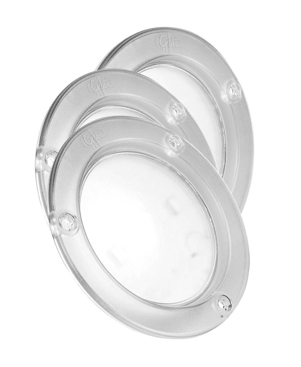 Grote Industries - 61H51-3 – LED WhiteLight™ 4″ Dome Light, Integrated Flange, Hardwired, 12V, Clear, Bulk Pack