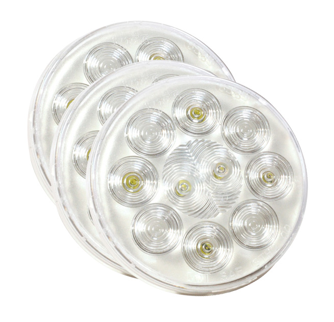 Grote Industries - 64971-3 – 4″ Round Utility Lights, Hardwire, Spot, Clear, Bulk Pack