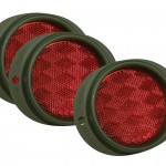 Steel Two-Hole Mounting Reflector, Red, Bulk Pack