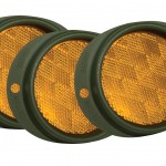 Steel Two-Hole Mounting Reflector, Yellow, Bulk Pack
