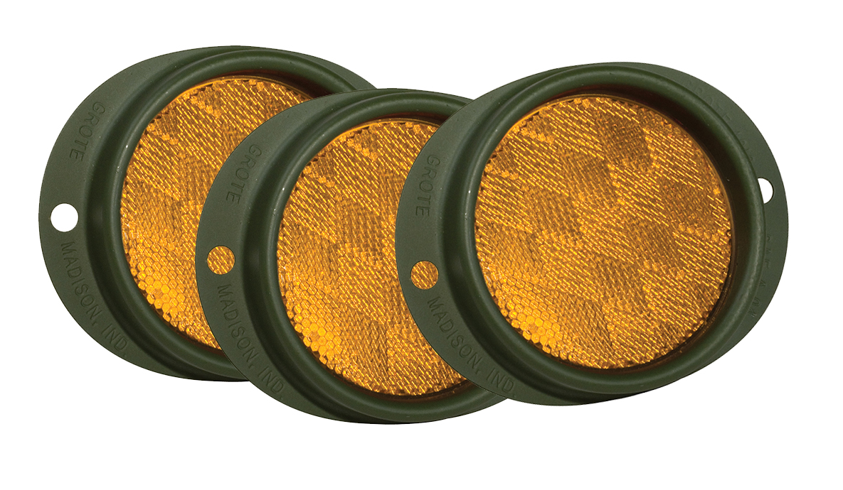 Grote Industries - 40163-3 – Steel Two-Hole Mounting Reflector, Yellow, Bulk Pack