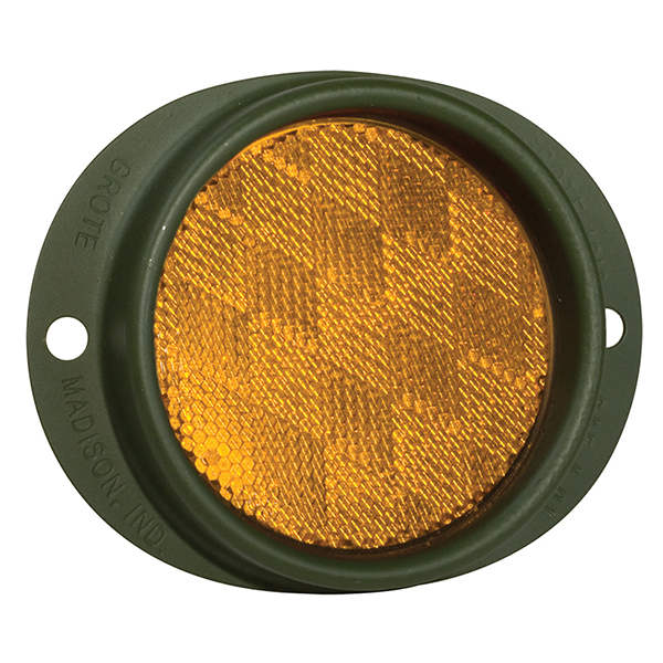 Grote Industries - 40163 – Steel Two-Hole Mounting Reflector, Yellow