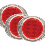 Steel Two-Hole Mounting Reflector, Red, Bulk Pack