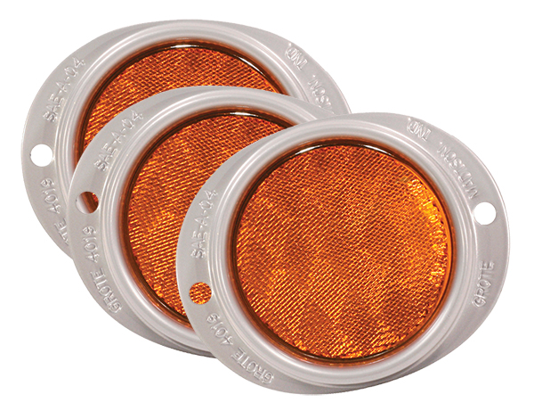 Grote Industries - 40193-3 – Steel Two-Hole Mounting Reflector, Yellow, Bulk Pack