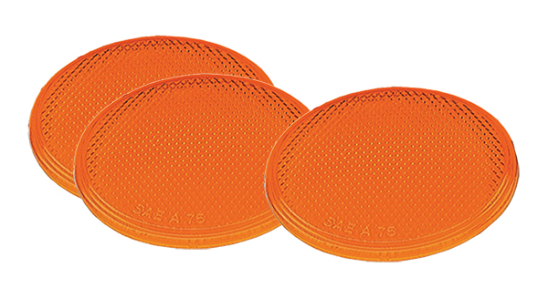 Grote Industries - 41003-3 – Round Stick-On Reflector, 2″ Yellow, Bulk Pack
