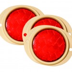 Steel Two-Hole Mounting Reflector, Red, Bulk Pack