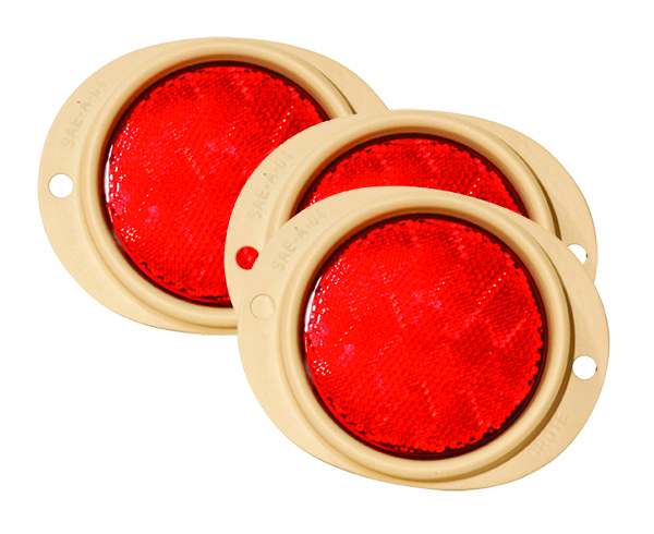 Grote Industries - 82562-3 – Steel Two-Hole Mounting Reflector, Red, Bulk Pack