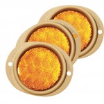 Steel Two-Hole Mounting Reflector, Yellow, Bulk Pack