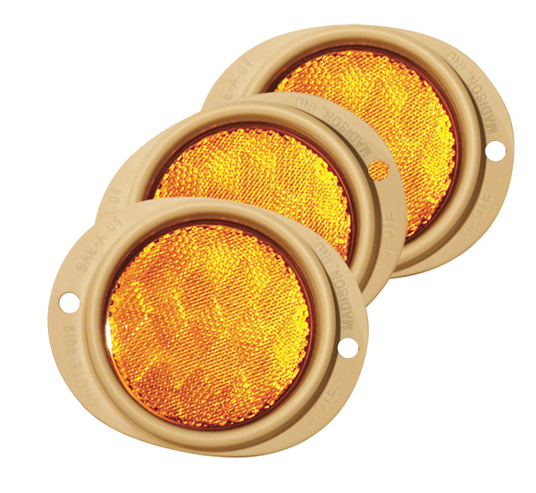 Grote Industries - 82563-3 – Steel Two-Hole Mounting Reflector, Yellow, Bulk Pack