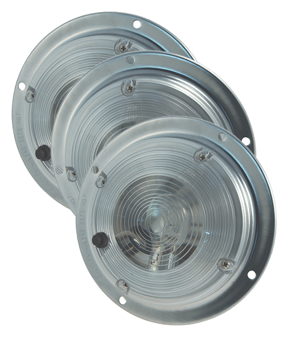 Grote Industries - 61821-3 – 6″ Surface Mount Dome Lights w/ Switch, Clear, Bulk Pack