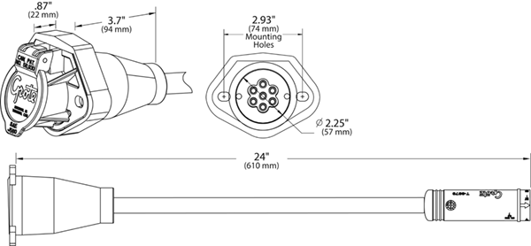 Grote Industries - 87214 – Ultra Seal G7 Straight-in Plug & Receptacle with 7-way female