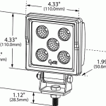 BriteZone™ LED Work Light, 1100 Lumens, Flood - Drawing