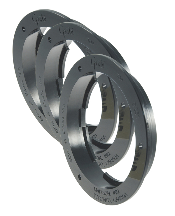 Grote Industries - 92512-3 – Theft-Resistant Flange For 4″ Round Lights, Black, Bulk Pack