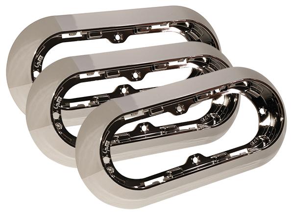 Grote Industries - 42153-3 – Surface-Mount Snap-In Flange For 6″ Oval Lights, Chrome, Bulk Pack