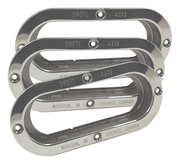 Grote Industries - 43723-3 – Theft-Resistant Mounting Flange For 6″ Oval Lights, Steel, Bulk Pack