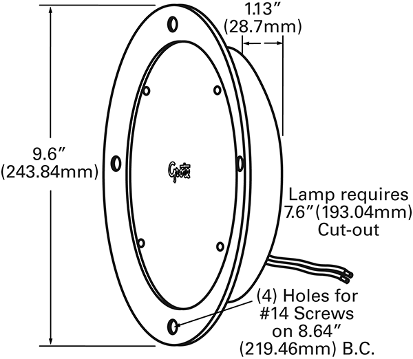Grote Industries - 61061-3 – LED WhiteLight™ 7″ Round Dome Light, White, Bulk Pack