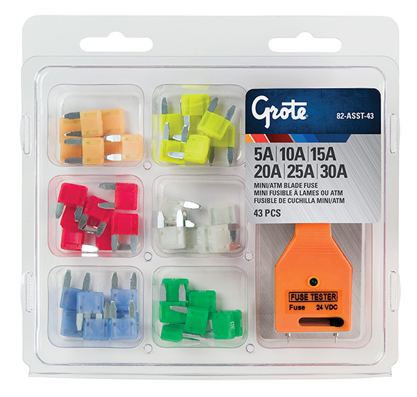 82ASST43 MINI®/ATM Blade Fuse Assortment Kit, w/ Tester, 43 Pack