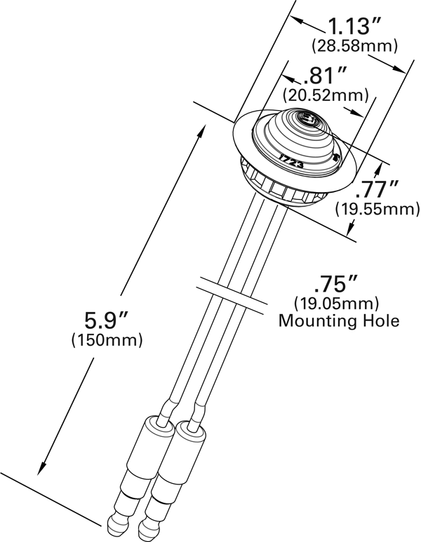 Grote Industries - 49281 – MicroNova® Dot LED Clearance Marker Light, w/ Grommet, ECE R7 Rated 9V – 32V, White