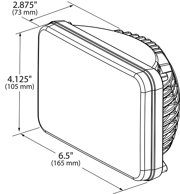 Grote Industries - 94411-5 – 4×6″ LED Sealed Beam Replacement Headlight, High Beam
