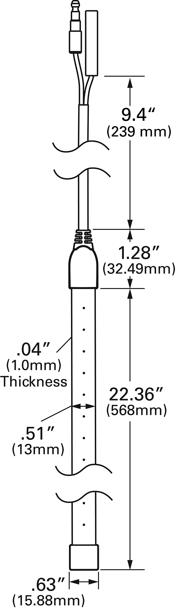 Grote Industries - L12521001 – XTL LED Technology, White LED Light Strip, 576mm, .180 connector