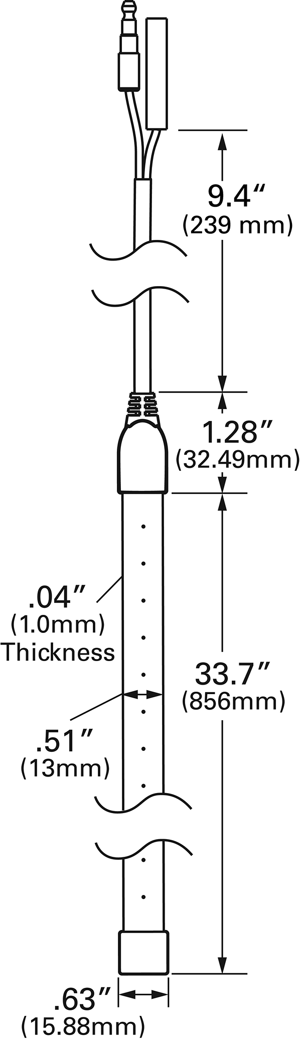 Grote Industries - F21105-017-09-022 – XTL LED Technology, White LED Light Strip, 864mm, .180 connector