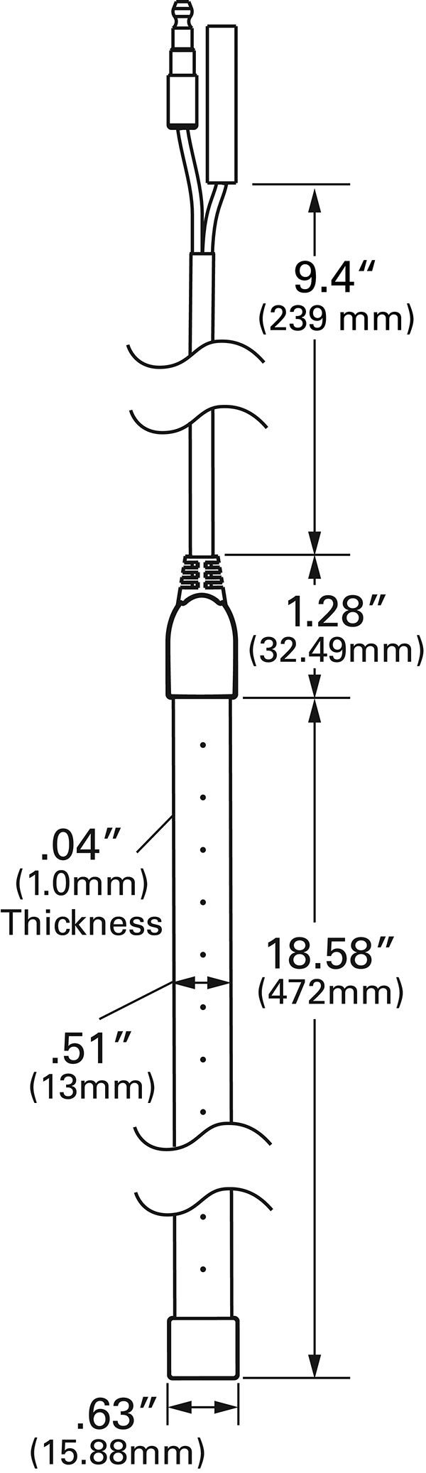 Grote Industries - L14521001 – XTL LED Technology, White LED Light Strip, 480mm, .180 connector