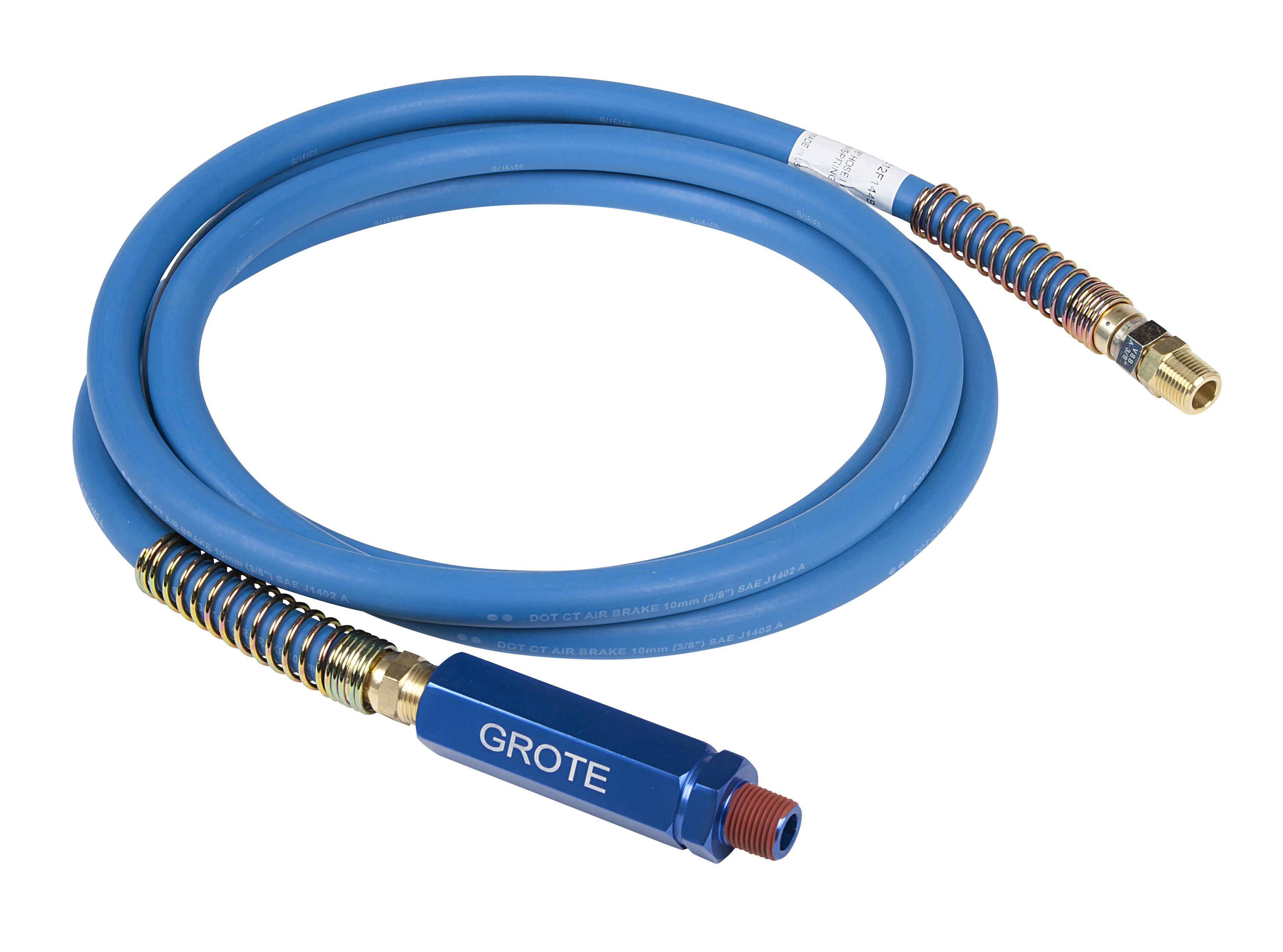 Grote Industries - 81-0112-BGB – Rubber Air Lines, Length 12′, Blue, With Blue Anodized Grip