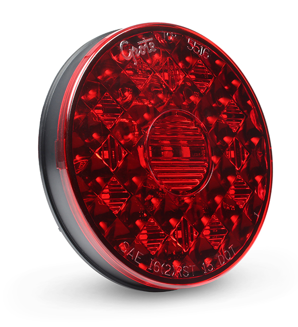 Grote Industries - 55082 – 4″ Round LED Stop Tail Turn Light, Red, Matches 55162 Optic Design