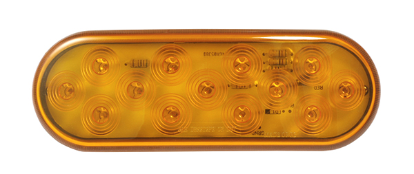 Grote Industries - TUR5000Y-PG – Choice Line Signal Lighting, 6″ Oval, 12-Diode LED Rear Turn Light, Yellow