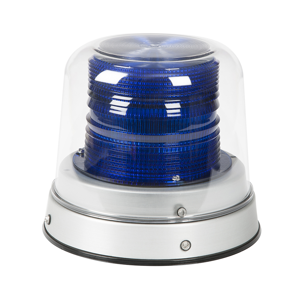 Grote Industries - 78015 – LED Beacon, Class II, Permanent Mount, Tall Dome, Blue, Clear Dome