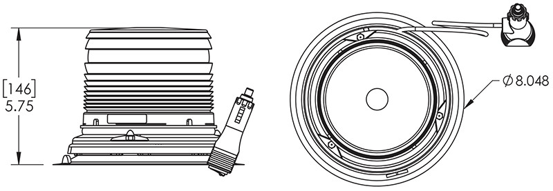 Grote Industries - 78043 – LED Beacon, Class I, Vacuum Mount, S-Link Compatible, Short Lens, Amber