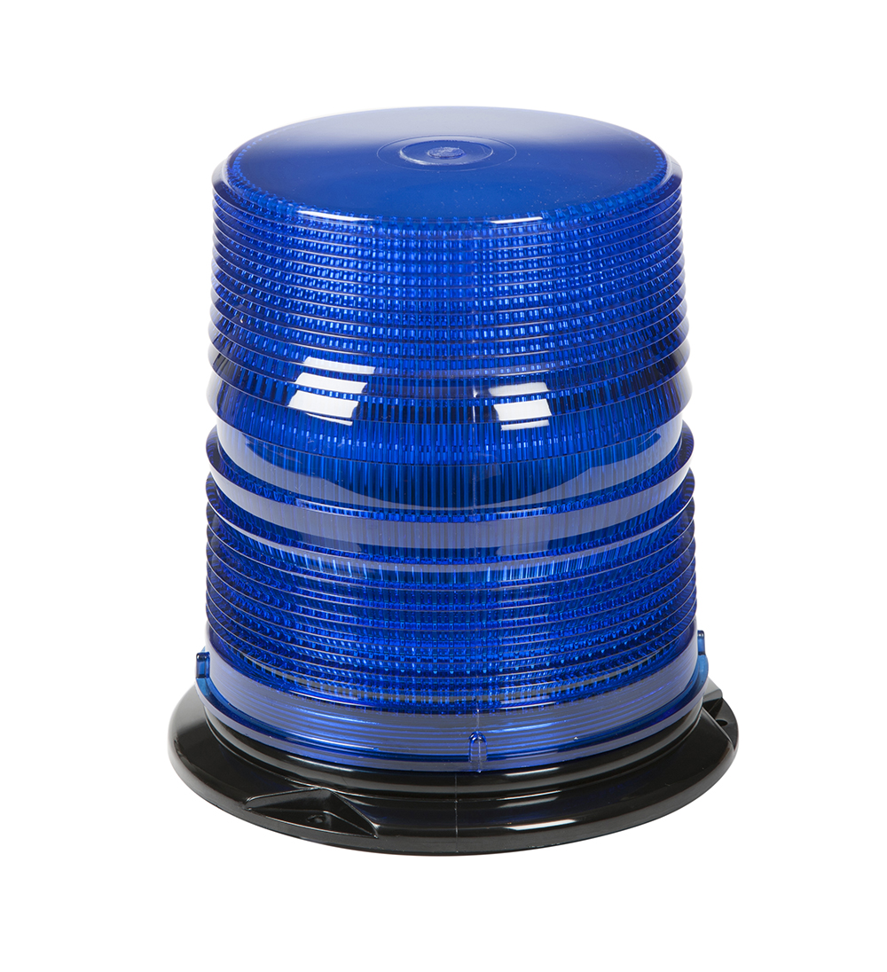 Grote Industries - 78065 – LED Beacon, High Profile, Class II, Permanent Mount, Tall Lens, Blue