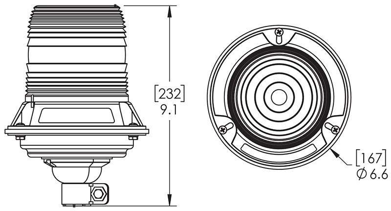 Grote Industries - 78122 – LED Beacon, Class III, DIN Mount, Red