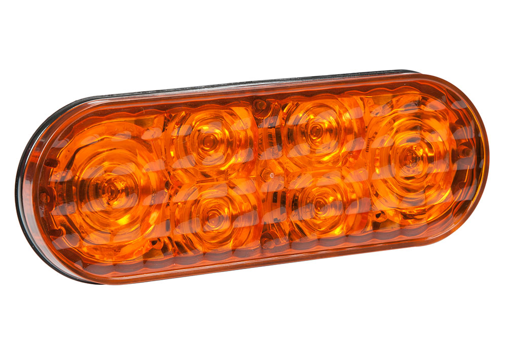Grote Industries - 78193 – 6″ Oval LED Strobe Light, Class I, Grommet – Surface Mount, S-Link Compatible, Amber