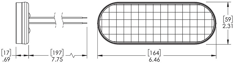 Grote Industries - 78191 – 6″ Oval LED Strobe Light, Class I, Grommet – Surface Mount, S-Link Compatible, White