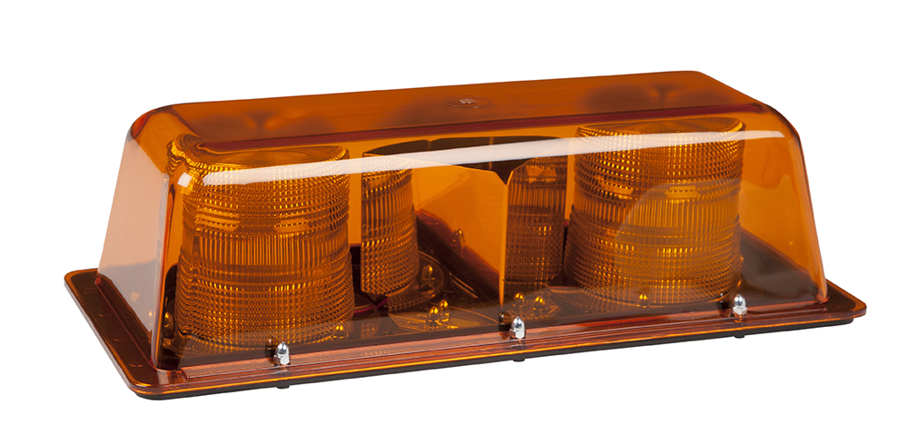 Grote Industries - 79043 – LED Dual Strobe Light Bar, Class II, Permanent Mount, Amber