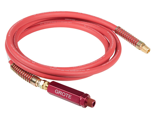 Grote Industries - 81-0115-RGR – Rubber Air Lines, Length 15′, Red with Red Grip