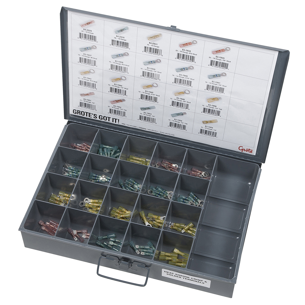Grote Industries - 83-6651 – Fleet & Installer Assortment Tray – Crimp, Solder & Seal Heat Shrink Terminals